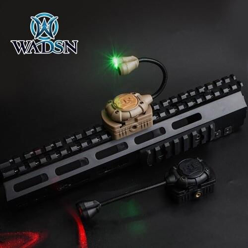 WADSN Helmet Light Tactical Princeton Tec MPLS2 Red/Green Laser Hunting LED Helmet Flashlight Fit Picatinny Molle Mich ACH-ARC