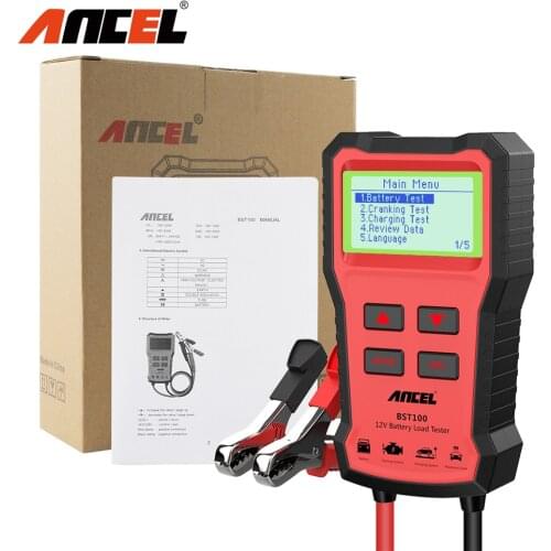 Ancel BST100 Car Battery Tester Detector 12V 100-2000CCA Cranking Charging Cricut Tester Analyzer Tools With Battery Charging