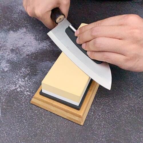 Sharpening stone Double-sided whetstone base knife angle guide set kitchen knife Apex edge corundum sharpener Kitchenblade