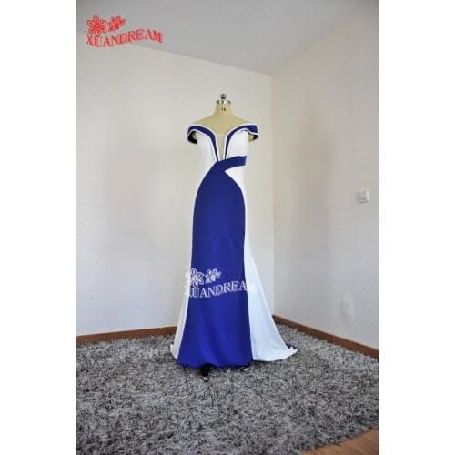 XUANDREAM Real made100% robe de soiree two colors short sleeves high quality free shipping elegant cheap evening dresses XD-93