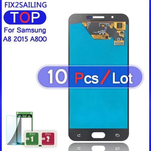 10PCS For Samsung Galaxy A8 A8000 Super AMOLED LCD Display 100% Tested Working Touch Screen Assembly Black/White/Gold