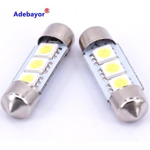 10pcs 36mm 5050 3 SMD Car Auto 12V Interior LED Licence Plate Dome Roof Light Festoon Dome Lamp Bulb white red blue