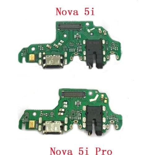 10pcs For Huawei Nova 5i Pro USB Charging Dock Port Microphone Connector Flex Cable Board