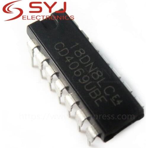 10pcs/lot CD4069UBE CD4069BE CD4069U CD4069 DIP-14 In Stock