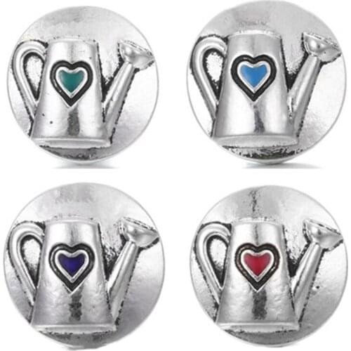 10Pcs/lot DIY 18mm Kettle Snap Buttons Interchangeable Jewelry Accessory Metal Charm Snap Jewelry For Bracelet