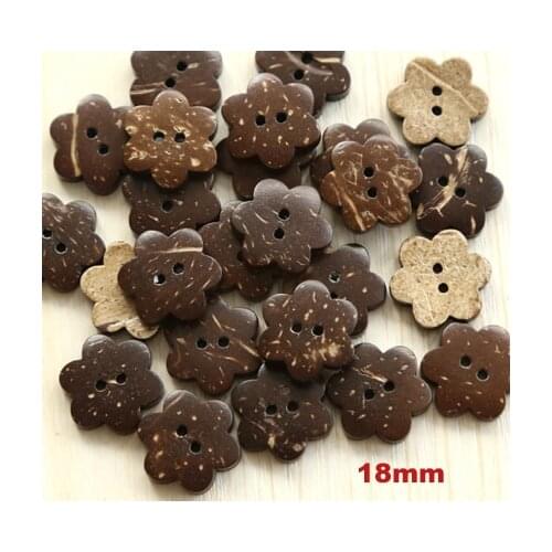 30pcs/lot Size:18mm Flower Shape Coconut Button Clothing Decoration Accessories Wooden Buttons for Garment(SS-931-832)