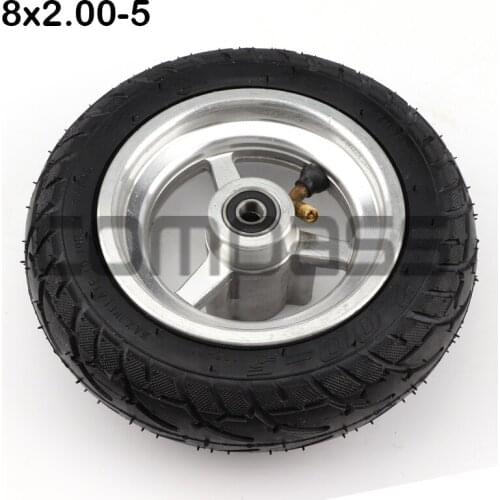 8x2.00-5 Wheel Tubeless Vacuum Tire with Aluminum Alloy Rims for Electric Scooter Kugoo S3 S2 S1 C3 Pocket Bike Wheelchair
