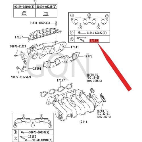 Stud bolts (for manifold to cylinder head) 1999-Toy ota YAR ISC ORO LLA SED COR OLL AHB AVE NS IS Stud screws Stud bolts