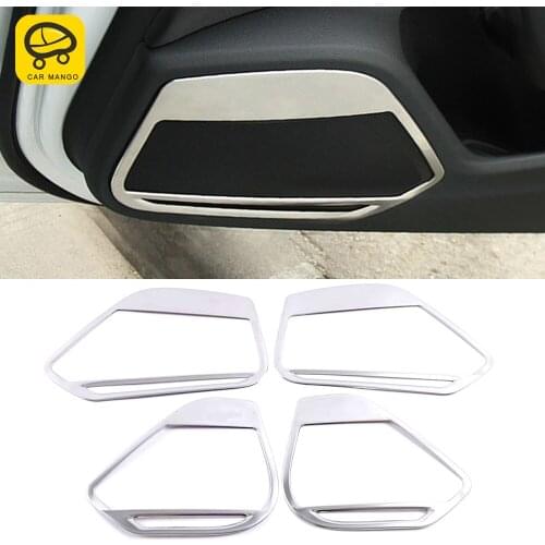 CarManGo Car Accessories Stainless Audio Speaker Circle Trim Sticker Frame Interior Decoration for Audi A4 A5 S4 S5 B9 2017-2020