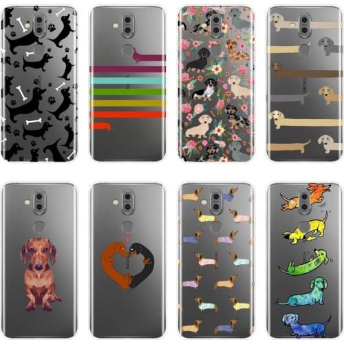 Back Cover For Nokia 2.1 3.1 5.1 6.1 7.1 Dachshund Dog Heart Love Soft Silicone Phone Case For Nokia 2.1 3.1 5.1 6.1 7.1 Plus
