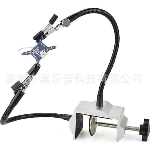 Black silver circuit board soldering station two-jaw soldering vise aluminum soldering iron bracket soldering station auxiliary