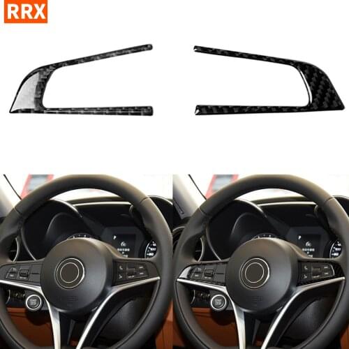For Alfa Romeo Giulia Stelvio 2017-2019 Carbon Fiber steering wheel Trim Sticker Button Frame decoration Cover Auto Car styling