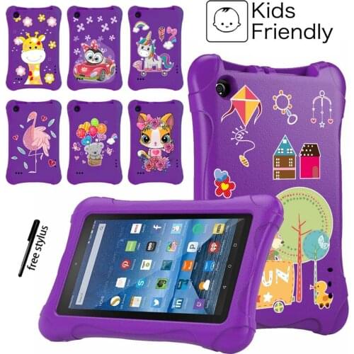 For Amazon Fire 7(5th/7th/9th Gen) Tablet Kids Case Children Thick Foam EVA Tablet Non-toxic Cover + Free Stylus