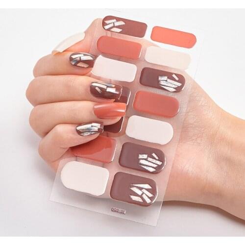 Hot sale 10 Sheets 3D Bronzing Nail Stickers Full Cover Nail Wraps Decal Manicure Supplies FRE
