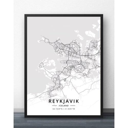 Reykjavik Iceland Map Poster