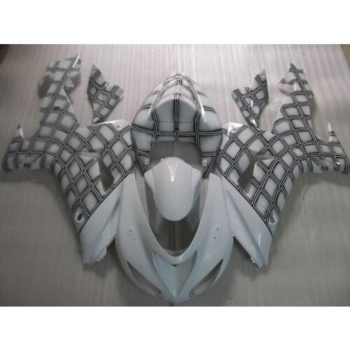 Motorcycle Fairing kit for KAWASAKI Ninja ZX10R 06 07 ZX 10R 2006 2007 zx10r ABS White checks Fairings set+gifts KA41