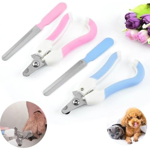 Professional Stainless Steel Pet Nail Clipper Stainless Steel Dog Cat Nail Trimmer Labor-Saving Nail Clipper Supplies with Rasp