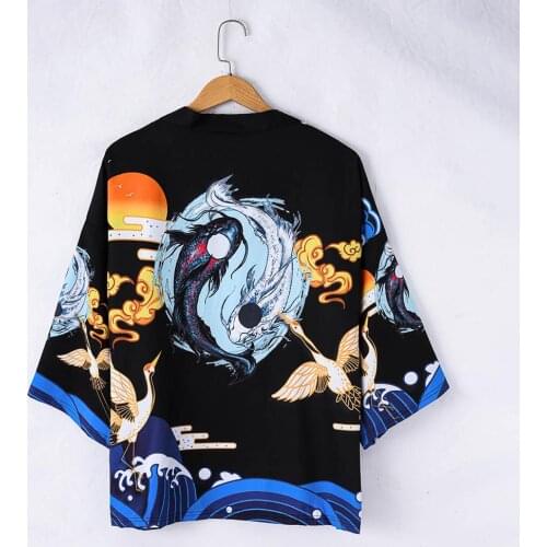 Summer Japan Streetwear Man Beach Kimono Cardigan Cosplay Shirt Blouse for Men Unisex Japanese Yukata Kimonos