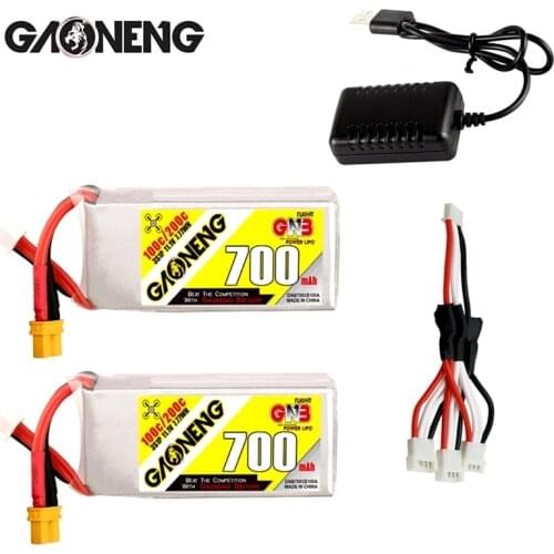 GNB GAONENG 700mah 3S 11.1V XT30 100C 200C RC FPV LiPo Battery Pack graphene for 11.1v drone battery with charger
