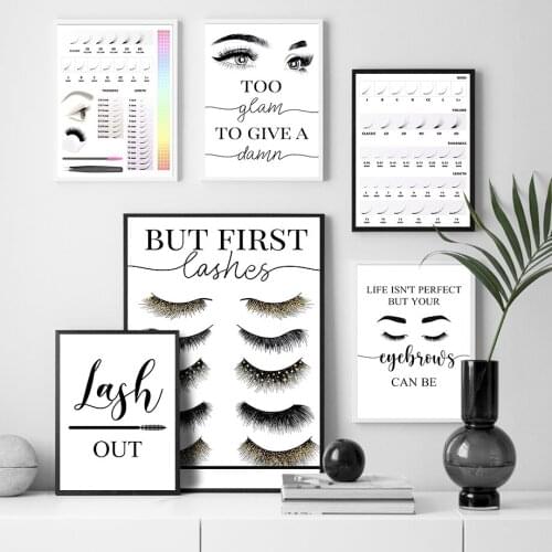 Fashion Makeup Lash False Eyelashes Wall Art Canvas Painting Nordic Posters And Prints Pictures For Beauty Salon Room Home Decor