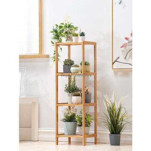 Floor-standing multi-layer flower stand modern minimalist living room interior green radish fleshy spider plant simple three-lay
