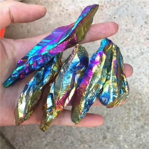 Natural Clear Quartz Crystals Raw Spike Aura Rainbow Healing Reiki Gemstones For Home Decoration