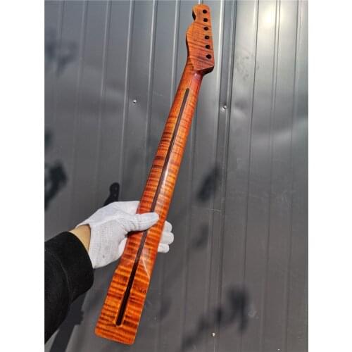 New flam tiger Electric guitar neck 21 fret 25.5'' maple made and maple Guitar Fretboard #32