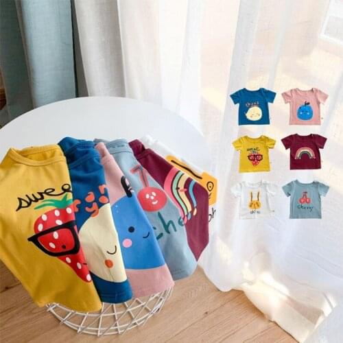 2020 Kids Boys T Shirt Cartoon Print Short Sleeve Baby Girls T-shirts Tops Multi Color Children T-shirt for Baby Clothes