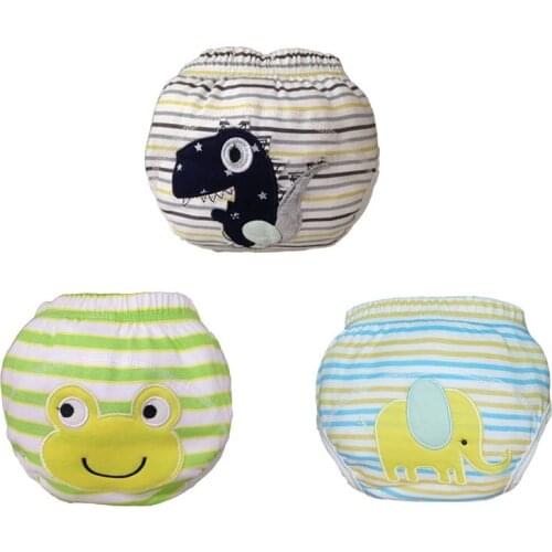 3 Pcs New Cute 100% Cotton Girls Reusable Toilet Potty Training Pants Breathable Baby Underwear Washable Cloth Diaper Nappies