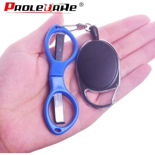 Stainless Steel Fast Folding Fish Use Scissors Telescopic buckle Accessories Fishing Line Cut Clipper Fishing Scissor Tackle