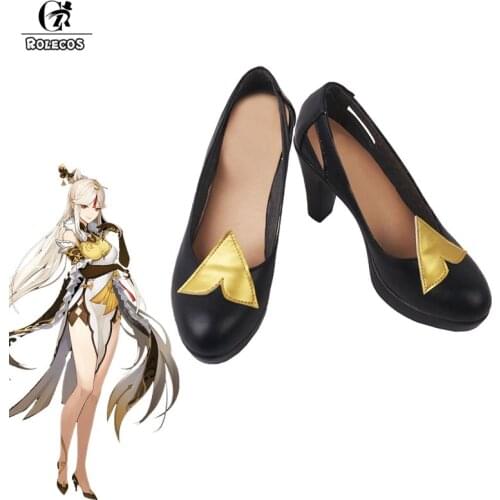 ROLECOS Genshin Impact Ningguang Cosplay Shoes Game Genshin Impact Cosplay High-heeled Shoes for Women