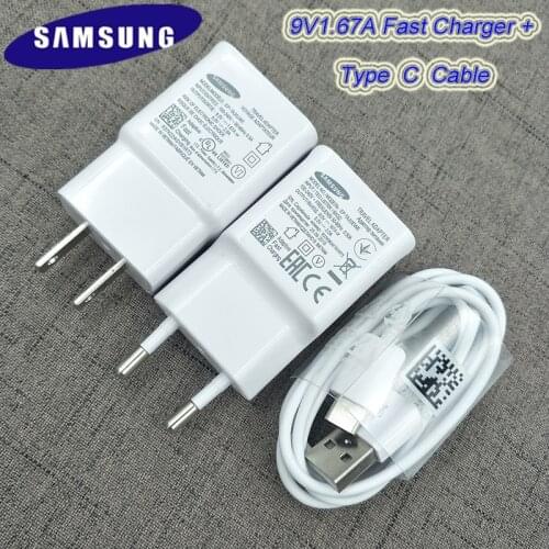 Original Samsung Fast Charger 9V1.67A Charge Adapter Type C Cable For Galaxy S10 S9 S8 Plus Note 8 9 A30 A40 A50 A70 S A21S M31S