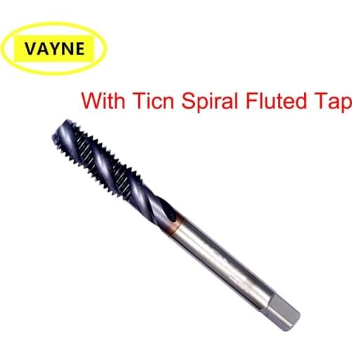 HSSE Metric With Ticn Spiral Fluted Tap M2 M2.5 M3 M4 M5 M6 M8 M10 M12 X0.4 X0.5 X0.7 X0.8 X1.25 X1.75 Machine Screw Thread Taps