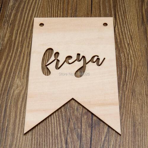 Personalized Wooden Flag Sign,Laser Cut Wooden wall decor with name ,bedroom wall plaque,Child room decor