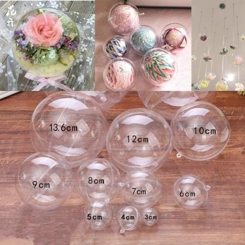 Transparent Ball Pendants Open Plastic Clear Bauble Ornaments Gift Present Box Decoration ChristmasTree Hanging Xmas Party Decor