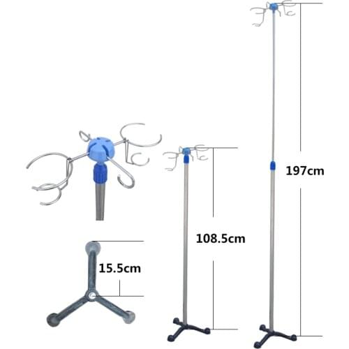 Stainless steel medical infusion rack drip rack hanging bottle rack infusion hook rails hanging wheel infusion set with a salt w
