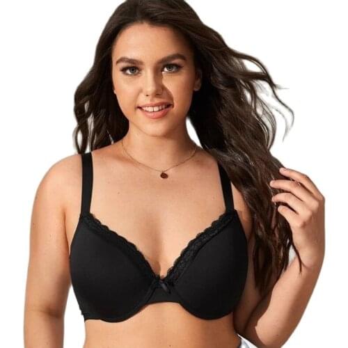 Push Up Bra Plus Size Sexy Lace 3/4 Cup Soft Daily Wear Underwire Lingerie Underwear Top Big Size Cup Bra Clearance Hot Sales