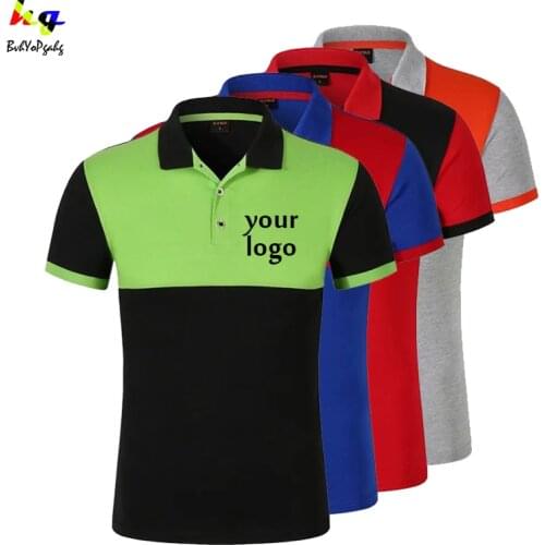 DIY/custom logo Polo shirt printing logo photo text team name business staff work mens and womens shirts