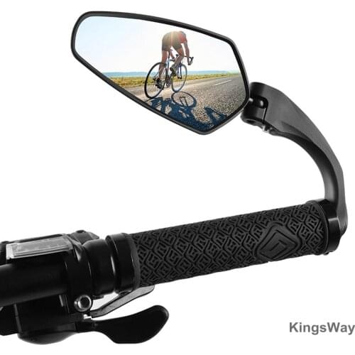 Bicycle Handlebar Rear View Mirror Cycling Wide Range 360° Rotation Back Sight Reflect Left Right Mirror Black