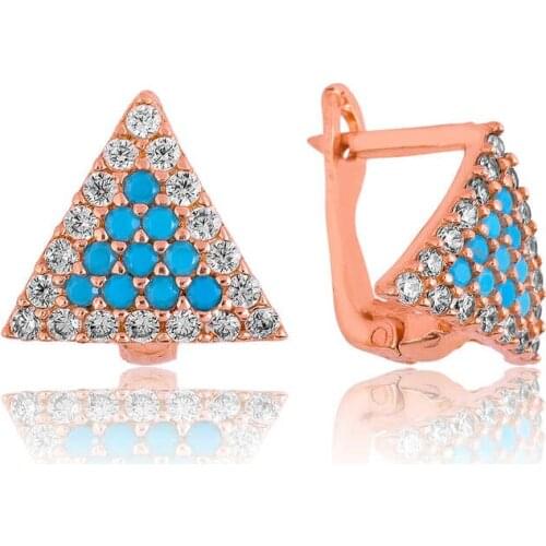 Silverlina Silver Blue Triangle Earrings