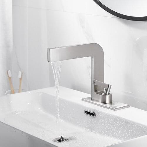 Basin Faucets Nickel Brass Bathroom Sink Faucet Single Handle Hole Faucet Basin Tap Grifo Lavabo Wash Hot & Cold Mixer Tap Crane