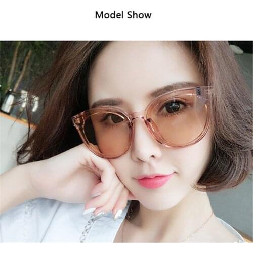 JAXIN New cat eyes lady sunglasses colored color lenses men retro sunglassesWomen female brand designer transparent glassesUV400