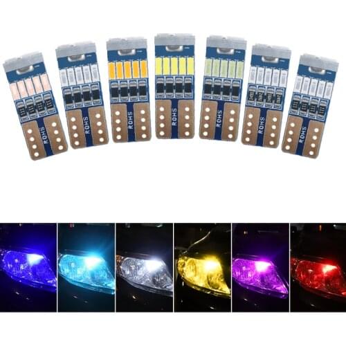 2PCS T10 W5W LED Bulbs 194 168 4014 15SMD Canbus Car Wedge Light Interior License Plate Light Reading Dome Lamps White Red 12V