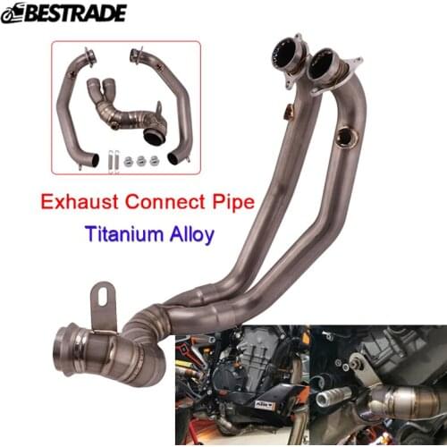 Header Tube Motorcycle Titanium Alloy Exhaust Front Link Connect Pipe Modified For Duke 790 All Year Slip On