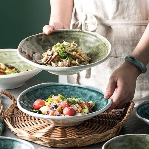 Creative Japanese Noodle Bowl Ceramic Bowl Dessert Bowl Household Rice Bowl Fruit Plate Kitchen Restaurant Special Tableware