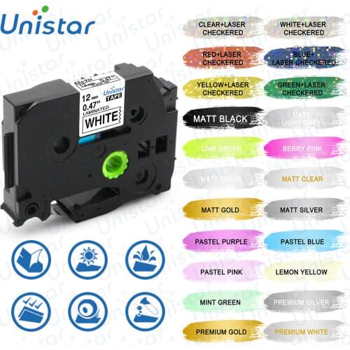Unistar tze231 Label Tape 12mm Compatible For Brother Label Tape 12mm Label Maker Label Printer Pth110 TZe-231 TZ131 211 221 241