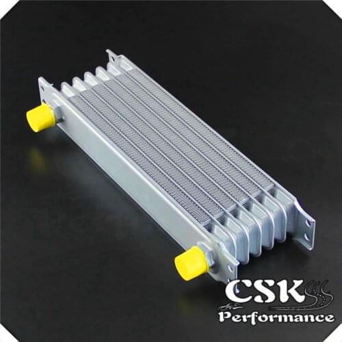 Universal 7 Row AN10 Engine Transmission Aluminum Oil Cooler Trust Style Silver