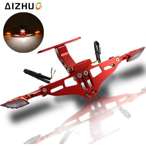 Motorcycle Universal License Plate Bracket Holder Turn Signal Lights FOR 1190 AdventuRe 1290 200 RC200 390 RC390