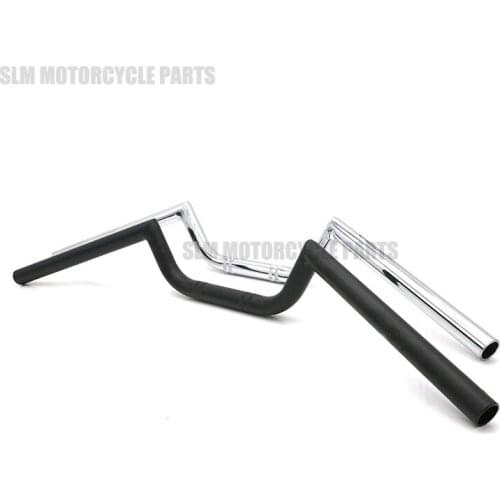 Universal Motorcycle Bike Black Chrome 7/8" 22mm Handlebars High-Rise Drag Bar Cruiser Bobber Chopper Cafe Racer