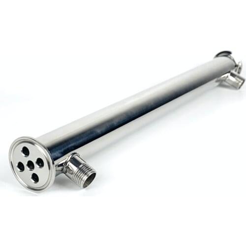 Clamp 1.5" OD50.5mm Dephlegmator, Reflux, Distiller Condenser. 9 Spacers , 5pipes . Length 450mm, Sanitary Steel 304